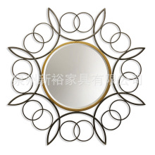壁掛簡約梳妝台裝飾鏡子壁掛玄關壁爐鏡子藝術鏡