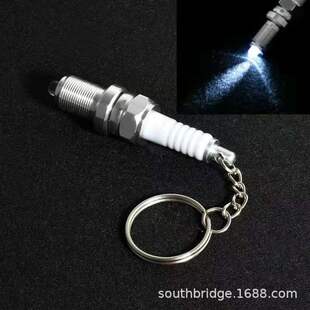 sparking plug keychain led flashlight,plug  aluminum light