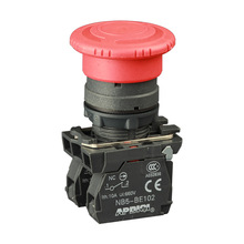APDIQI愛普緊急按鈕開關XB5-AS542旋轉復位ZBEE-102 鑰匙急停22mm