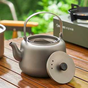 純鈦壺家用泡煮茶器戶外圍爐茶壺套裝提梁壺燒水便攜式茶具