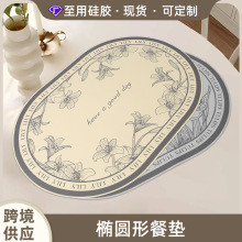 ins風高級感茶杯墊仿皮硅膠餐墊  印花茶壺墊防燙餐墊餐桌隔熱墊
