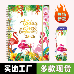 跨境亞馬遜25-26年英文記事本A5金屬線圈筆記本周計划日程規划本