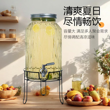玻璃啤酒桶帶龍頭調酒桶泡酒瓶自制飲料水果茶桶果汁罐容器可樂桶