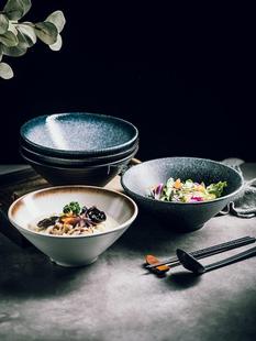日式陶瓷碗 家用大號拉面碗飯碗面條湯碗 創意餐具套裝商用斗笠碗