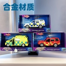 合金跑車工程車牽引車仿真警車兒童玩具紀念品禮物合金汽車模型