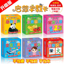 兒童雙面益智玩具識字卡 寶寶啟蒙動物卡片有圖無圖認知早教卡