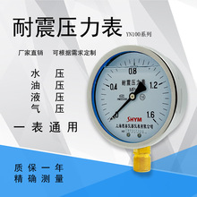 耐震壓力表YN-100充油壓力表氣壓水壓液壓油壓1.6mpa真空表 支持