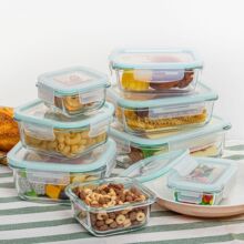 弘來泰玻璃保鮮盒套裝飯盒微波爐加熱水果便當盒食品級冰箱專用