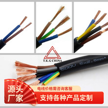 護套線國標電源線純銅2芯3芯多芯圓線軟電線RVV2*1.5mm