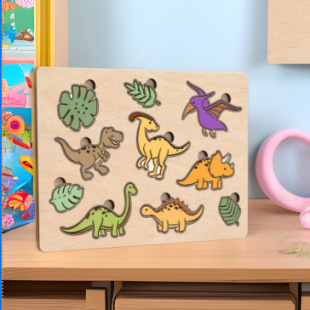 跨境-Baby Puzzle 蒙特梭利拼圖板 動物 水果 數字 嬰兒玩具拼圖
