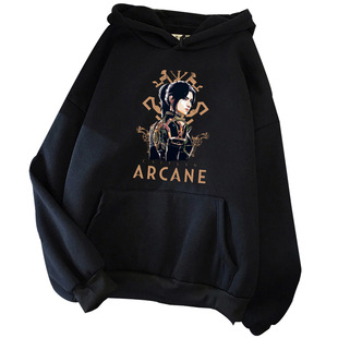 Arcane Season 2 Caitlyn Hoodie Harajuku Pullover Tops Sweats