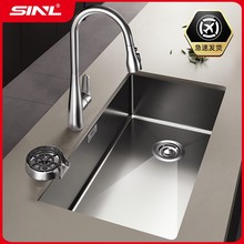 廚房水槽304不銹鋼單槽洗菜台下盆水吧台島家用餐廳迷你水池超小
