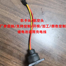 鋰電池充電器線電動車電瓶卡農三芯充電口卡儂座插公母插座輸出線