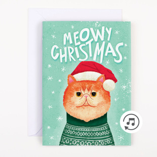 }Q羳ƷEndless Meowy Christmas card }QR