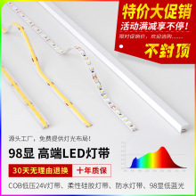 普瑞24v低壓cob燈帶 雙色溫家用客廳吊頂自粘燈條硅膠防水led燈帶