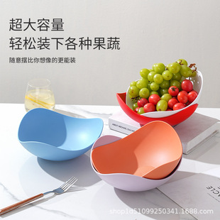 批發水果盤不規則木紋果盤客廳家用仿盤高顏值零食新款糖果盤2025