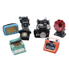 zakka雜貨 仿古懷舊復古風 樹脂工藝品迷你家具擺件隔板裝飾品