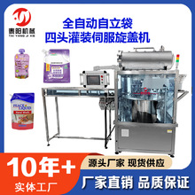自立袋灌裝機 四頭自立袋灌裝旋蓋一體機 伺服自立袋灌裝一體機