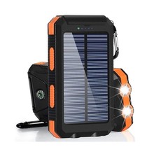 跨境外貿戶外太陽能充電寶20000mah大容量防水指南針手機移動電源