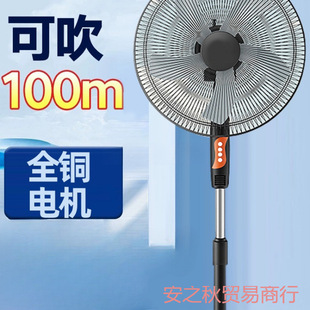 落地電風扇靜音家用立式夏天遙控電扇大風力純銅電機寸風扇
