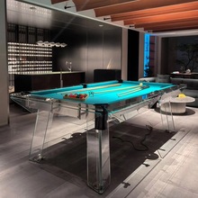 萊特水晶鋼化玻璃台球桌中式美式黑八亞克力家庭標准型