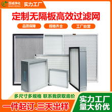 定制無隔板高效過濾器耐高溫有隔板亞高效H13凈化送風口FFU過濾網