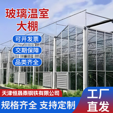 定制智能玻璃溫室大棚 農業花卉果蔬種植大棚 連棟玻璃溫室