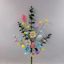 跨境復活節彩蛋裝飾插枝仿真尤加利小雛菊插枝定制家居