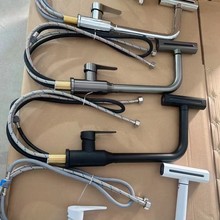 不銹鋼槍灰四檔飛雨抽拉冷熱水龍頭水槽洗碗盆洗菜盆廚房水龍頭