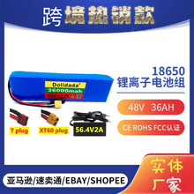 電動自行車電池 48v36Ah18650鋰離子電池組13串2並 +充電器