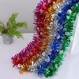 圓形五星亮片茜草彩條聖誕樹毛條裝飾拉花場景布置拉花派對彩帶