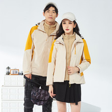 戶外三合一沖鋒衣兩件套防風防水保暖工作服可印logo戶外登山服