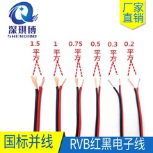 現貨紅黑並線裸銅純銅RVB2X0.3 0.5 0.751.5平方電源線 LED喇叭線