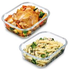 大容量玻璃飯盒微波爐加熱專用碗上班族帶飯冰箱冷藏保鮮便當餐盒