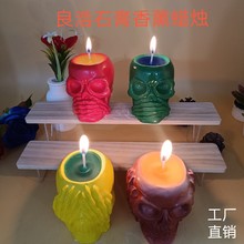 石膏捂耳捂眼捂嘴骷髏頭筆筒收納萬聖節日石膏擺件香薰蠟燭辦公室