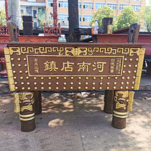 定制鑄鐵圓形平口大型祠堂香爐佛堂鐵圓形香爐寺院圓形平口三足銅