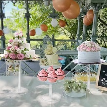 跨境透明亞克力蛋糕架子簡易拆卸婚慶典禮生日蛋糕甜品展示架批發