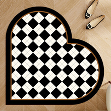 輕奢風愛心家用皮革地墊入戶進門免洗可擦腳墊廚房防油易打理門墊