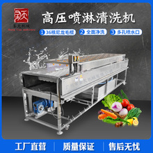 果蔬高壓噴淋清洗機全自動毛刷清洗機 食堂中央廚房凈菜清洗設備