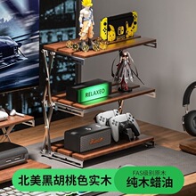 原木露營置物架三層咖啡架可折疊桌面便攜式小桌子戶外野餐放置架