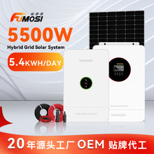 5.5KW鋰電儲能光伏板全套家用屋頂別墅戶外離並網太陽能發電系統