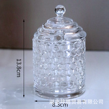 廠家法式浮雕蒙古包玻璃帶蓋糖缸器皿餐桌浪漫裝飾氛圍感擺件