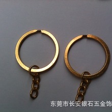 【廠家生產】金色鑰匙圈加鏈條/仿金鑰匙扣/公仔鑰匙鏈玩偶