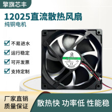 現貨散熱風扇12025含油液壓7葉方形風機低噪音工業排熱小風扇批發