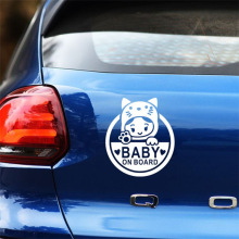 新款外貿汽車反光貼紙 可愛卡通女孩汽車貼紙baby on board警示貼