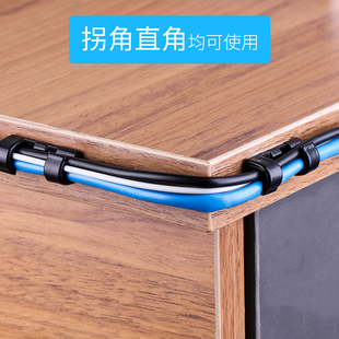 勤陽理線器牆面貼數據電線固定走線自粘線扣網線卡子收納免釘宏東
