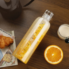 高硼硅時間刻度杯耐高溫玻璃水杯大容量便攜玻璃瓶咖啡飲料冷泡瓶