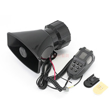 12V 100W高品質方口七音喊話器喇叭 黑色按鍵 汽車摩托車警報喇叭
