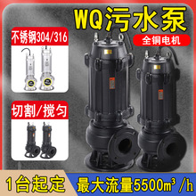 WQ大流量潛水排污泵 地下室集水坑用污水泵 三相潛污泵溫嶺水泵
