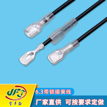 廠家直供6.3帶鎖插簧端子線 帶透明護套250連接線 發電機馬達線束